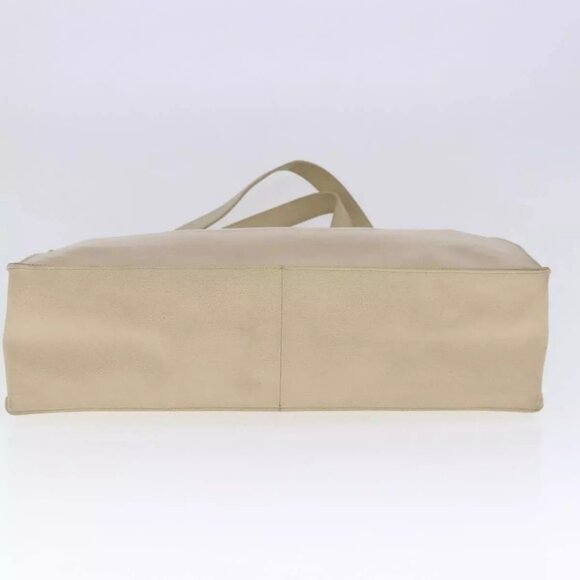 CHANEL COCO Mark Chain Tote Bag Caviar Skin Beige Gold CC Auth - Picture 9 of 16